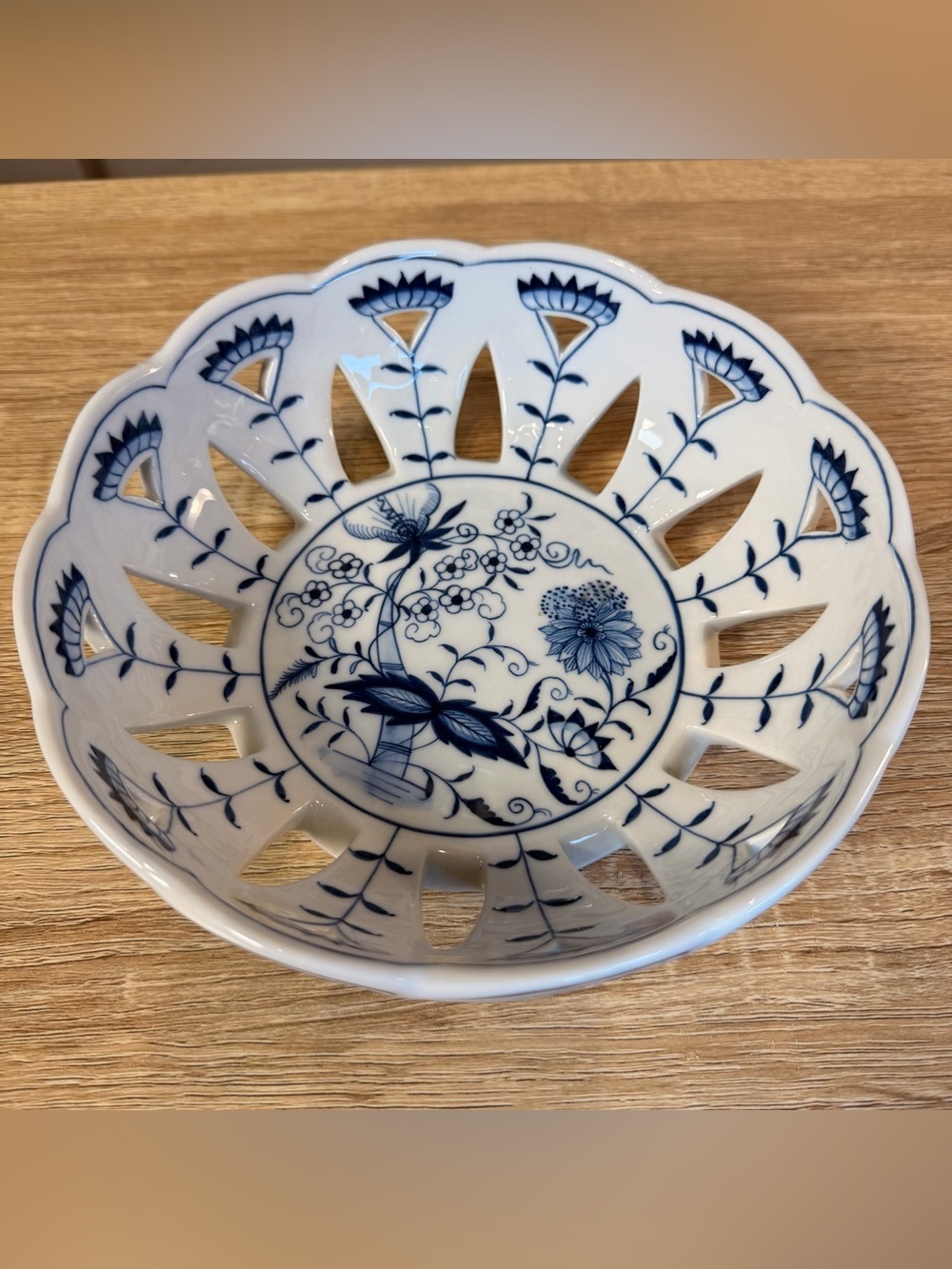 Maitland-Smith Porcelain "Basket" Bowl Made In Thailand #127